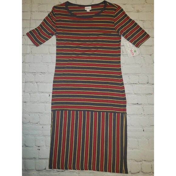 Nwt Lularoe Julia Pencil Dress Women's Size Small Multi-Color Stripes - Picture 1 of 4